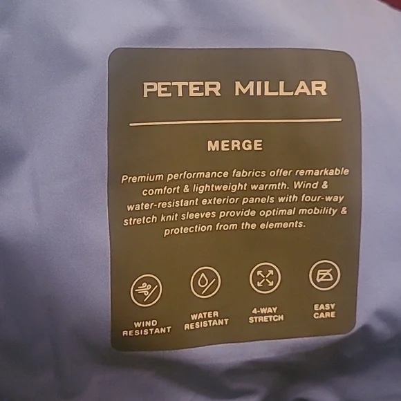 Peter Millar Merge Hybrid Men's Jacket, Light Blue, Full Zip Coat Size - L